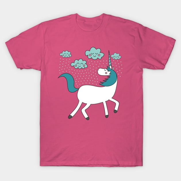 Magical Unicorn - Summer Rain T-Shirt by krimons